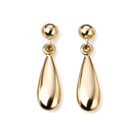 Plain Teardrop Earrings in 9ct Gold