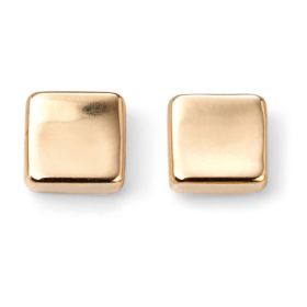 Plain Square Stud Earrings in 9ct Gold