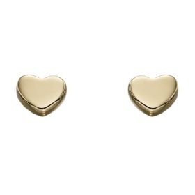 Yellow Gold Small Heart Earrings