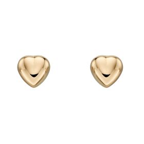 Small Heart Stud Earrings in 9ct Gold