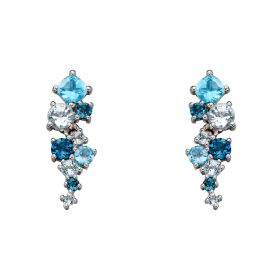 Scatter Earrings with Blue Topaz in 9ct Gold