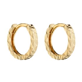 Diamond Cut Hoop Earrings in 9ct Gold