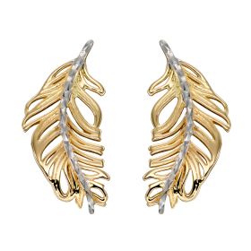 Feather Earrings in 9ct Gold