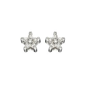 Star Shaped Diamond Stud Earrings in 9ct Gold