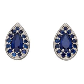 Teardrop Earrings with Blue Sapphire