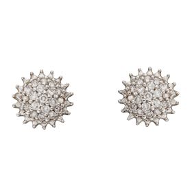 Urchin Diamond Cluster Earrings in 9ct Gold