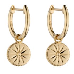 Wellness Symbol Assembled Hoop Earrings in 9ct Gold