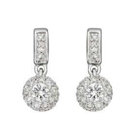 Small Diamond Cluster Earrings in 9ct Gold