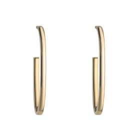 Open Oval 3/4 Hoop Earrings in 9ct Gold