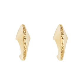 Diamond Cut Arc Stud Earrings in 9ct Gold