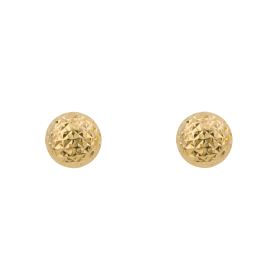 Textured Ball Stud Earrings - in 9ct Yellow Gold