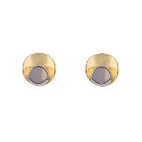 Two Tone Stud Earrings in 9ct Gold