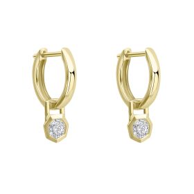 Reflections Octagon Hoop Earrings in Recycled 9ct Gold