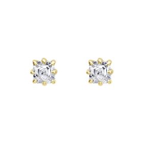 Reflections Asscher Cut 0.5ct Lab Grown Diamond Solitaire Stud Earrings in Recycled 9ct Gold