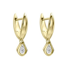 Reflections Pear Cut Lab Grown Diamond Knife Edge Assembled Hoop Earrings in Recycled 9ct Gold