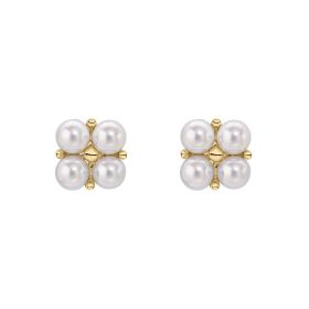 Floral Freshwater Pearl Earrings in 9ct Gold