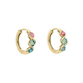 Amalfi Three Colour Twist Hoop Earrings in 9ct Gold