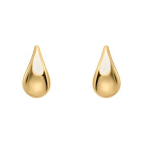 Plain Teardrop Stud Earrings in 9ct Gold