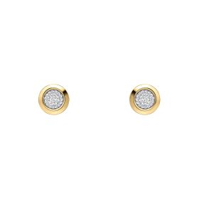 Rounded Bezel Diamond Stud Earrings in 9ct Gold