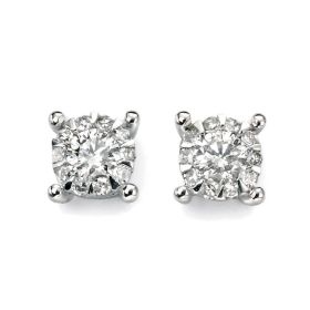 Diamond Cluster Stud Earrings in 9ct Gold