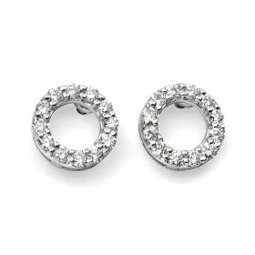 Open Circle Earrings with Diamonds in 9ct Gold