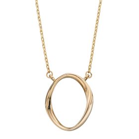 Twist Open Oval Necklace in 9ct Gold