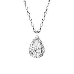 Diamond Cut Teardrop Necklace with Diamond in 9ct Gold