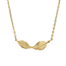 Twist Leaf Necklace in 9ct Gold