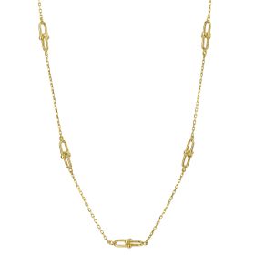 U Shape Link Station Necklace in 9ct Gold