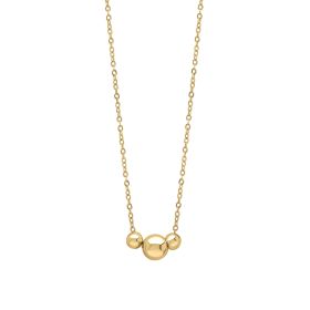 Trilogy Ball Chain Necklace in 9ct Gold