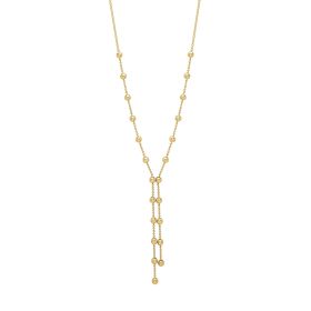 Ball Chain Lariat Necklace in 9ct Gold