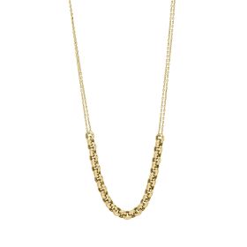 Links and Double Chain Necklace in 9ct Gold