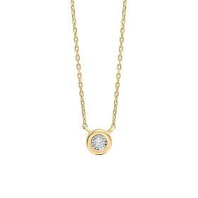 Rounded Bezel Diamond Necklace in 9ct Gold