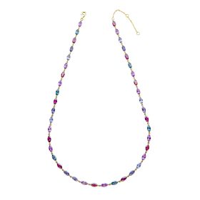 Semi-Precious Navette Necklace in 9ct Gold