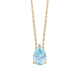 Pear Fancy Cut Topaz Necklace in 9ct Gold