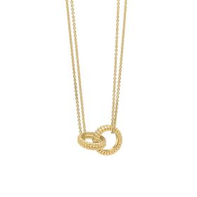 Ridged Texture Interlinking Necklace in 9ct Gold