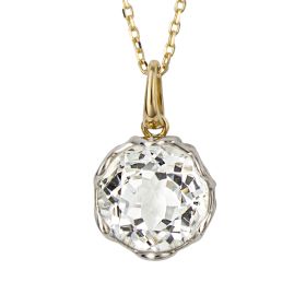 Round White Topaz Pendant in 9ct Gold