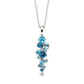 Scatter Pendant with Blue Topaz in 9ct Gold