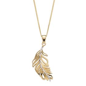 Feather Pendant in 9ct Gold