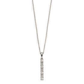 Baguette Bar Diamond Pendant in 9ct Gold