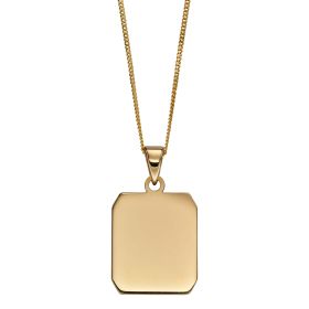 Rectangular Dog Tag Pendant in 9ct Gold