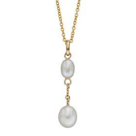 Freshwater Pearl Tier Drop Pendant in 9ct Gold