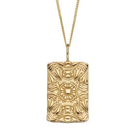 Butterfly Wing Pattern Medallion Pendant in 9ct Gold