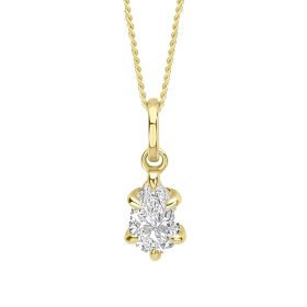 Reflections Pear Cut Lab Grown Diamond Solitaire Pendant in Recycled 9ct Gold