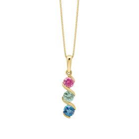 Amalfi Three Colour Twist Pendant in 9ct Gold