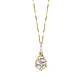 Shield Cut Topaz Pendant in 9ct Gold