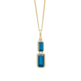 Elongated Topaz Pendant in 9ct Gold