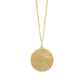 Diamond Cut Ripple Pendant in 9ct Gold