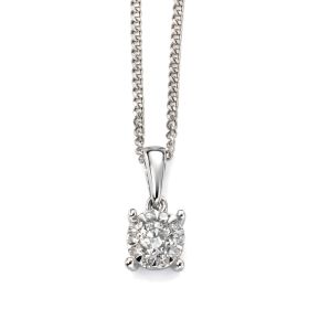 Diamond Cluster Pendant in 9ct Gold