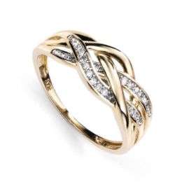 Plaited Ring with Pave Diamonds-52